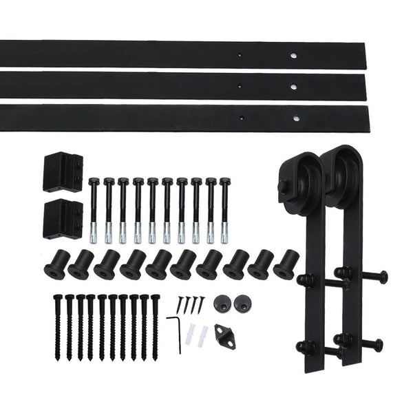 3.66M Antique Classic Style Double Sliding Barn Door Hardware Track Roller Kit Deals499