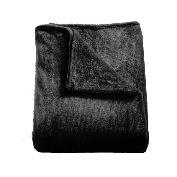 DreamZ 320GSM 220x160cm Ultra Soft Mink Blanket Warm Throw in Black Colour Deals499