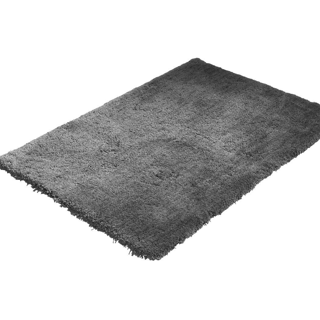 Soft Anti Slip Rectangle Plush Shaggy Floor Rug Carpet in Charcoal 90x150cm Deals499