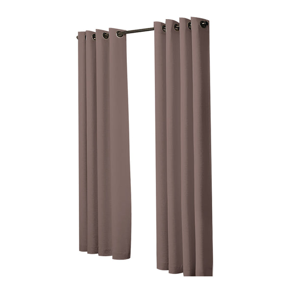 2x Blockout Curtains Panels 3 Layers Eyelet Room Darkening 140x230cm Taupe Deals499