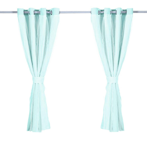 2x Blockout Curtains Panels 3 Layers with Gauze Room Darkening 140x230cm Aqua Deals499