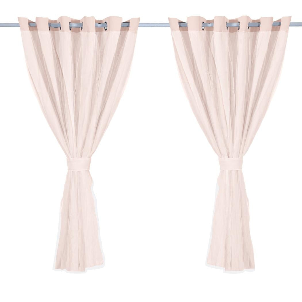 2x Blockout Curtains Panels 3 Layers with Gauze Room Darkening 240x230cm Rose Deals499