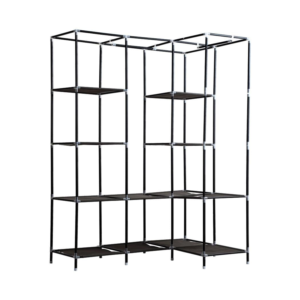 Levede Portable Clothes Closet Wardrobe Space Saver Storage Cabinet Black Deals499