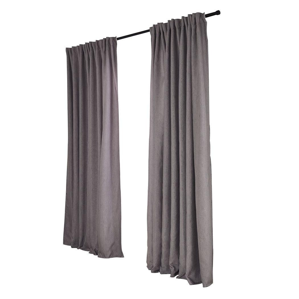 2X Blockout Curtains Curtain Living Room Window Grey 132CM x 213CM Deals499