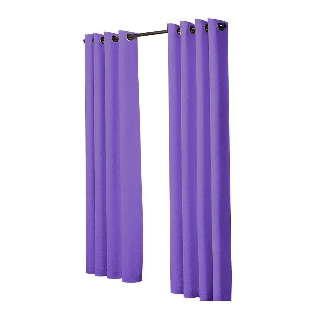 2x Blockout Curtains Panels 3 Layers Eyelet Room Darkening 140x230cm Purple Deals499