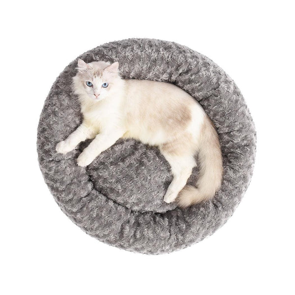 Pet Bed Dog Cat Nest Calming Donut Mat Soft Plush Kennel Cave Deep Sleeping M Deals499