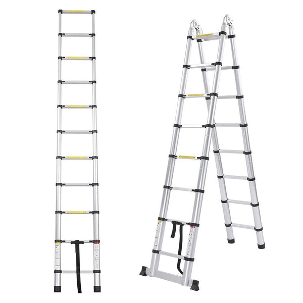 3.8M Telescopic Aluminium Multipurpose Ladder Extension Alloy Extendable Step Deals499