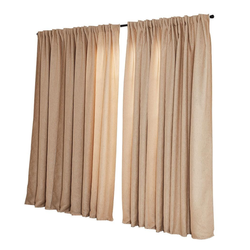 2X Blockout Curtains Curtain Living Room Window Buff 240CM x 230CM Deals499