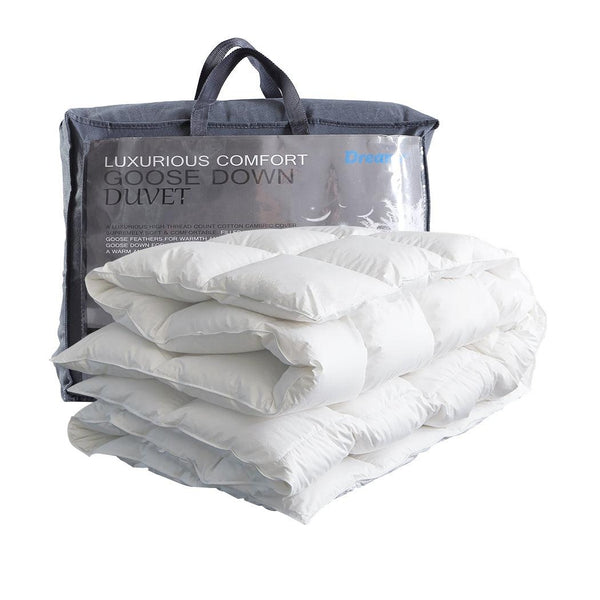 DreamZ 700GSM All Season Goose Down Feather Filling Duvet in Single Size Deals499