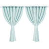 2x Blockout Curtains Panels 3 Layers with Gauze Room Darkening 300x230cm Aqua Deals499