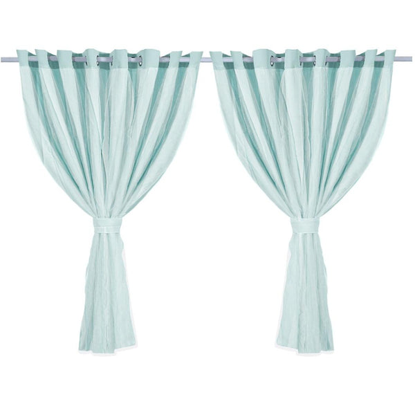 2x Blockout Curtains Panels 3 Layers with Gauze Room Darkening 300x230cm Aqua Deals499