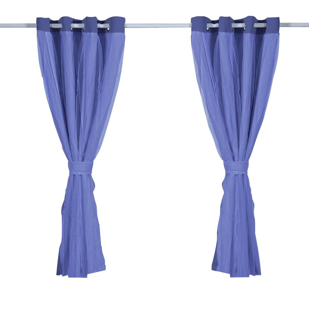 2x Blockout Curtains Panels 3 Layers with Gauze Room Darkening 140x230cm Navy Deals499