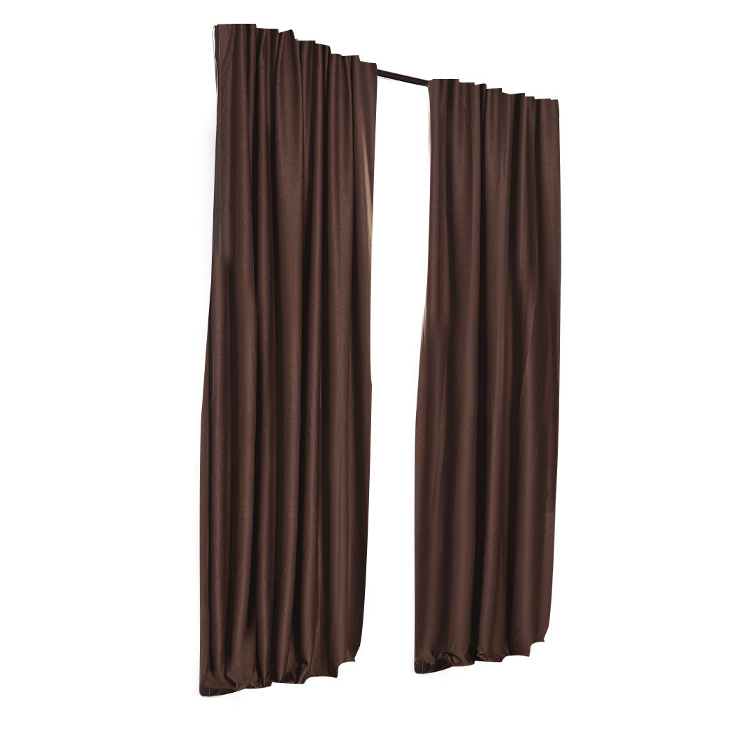 2X Blockout Curtains Curtain Blackout Bedroom 132cm x 213cm Stone Deals499