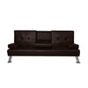 Adjustable Sofa Bed Lounge Futon Couch Leather Beds 3 Seater Cup Holder Recliner Brown Deals499