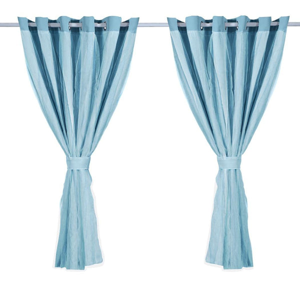 2x Blockout Curtains Panels 3 Layers with Gauze Darkening 240x230cm Turquoise Deals499