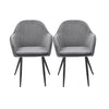 2x Dining Chairs Kitchen Steel Chair Velvet Removable Cushion Seat Covers Deals499