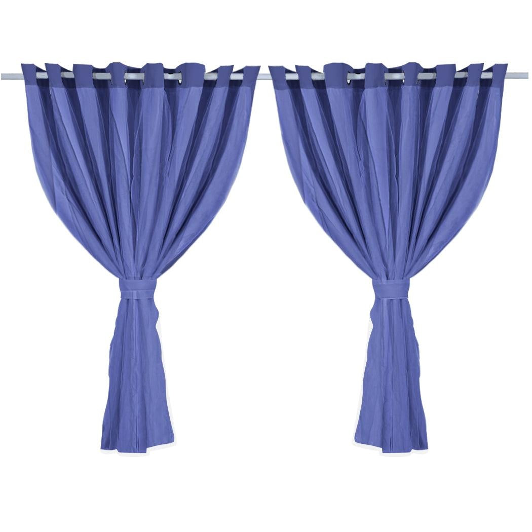 2x Blockout Curtains Panels 3 Layers with Gauze Room Darkening 300x230cm Navy Deals499