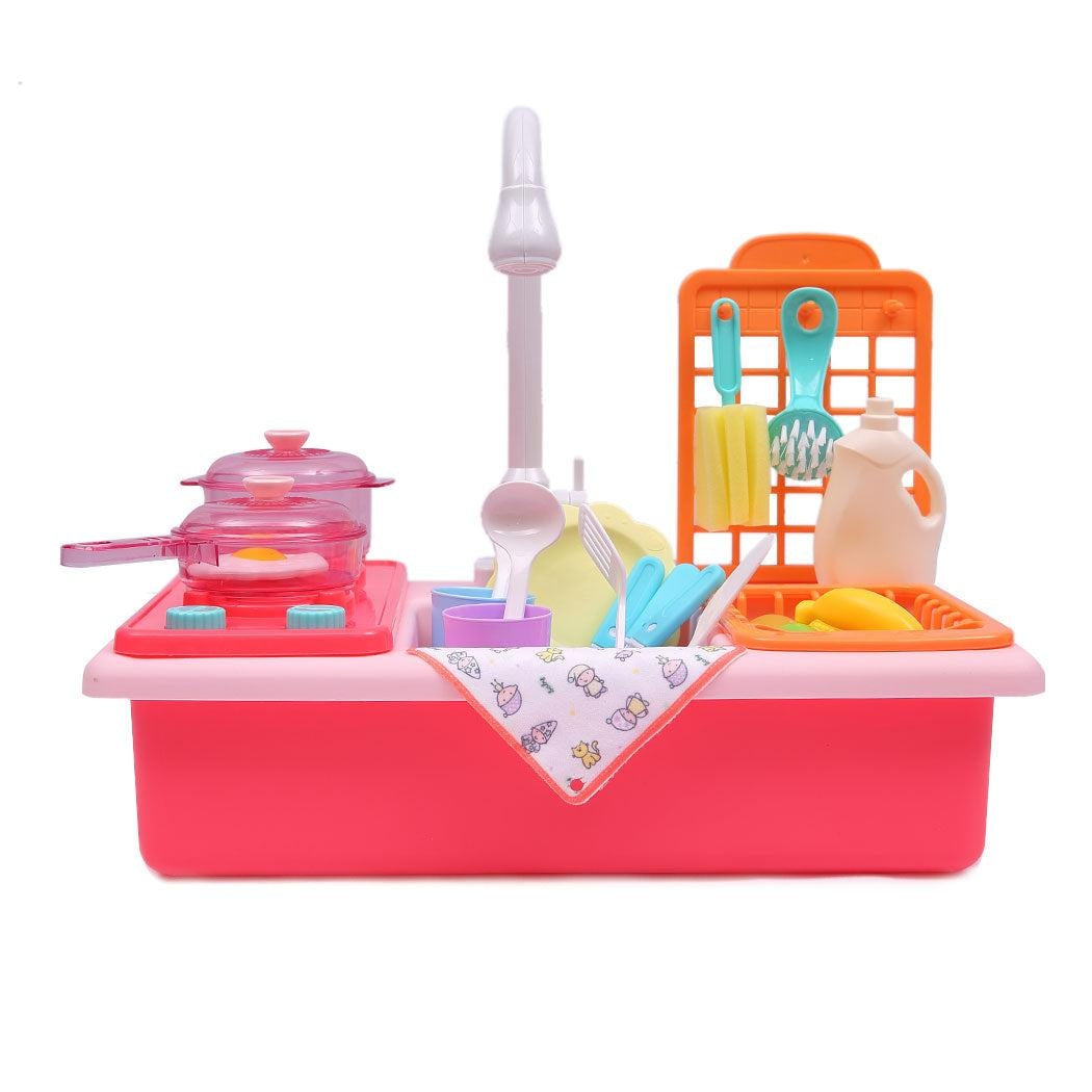 35x Kids Kitchen Play Set Dishwasher Sink Dishes Toys Cookware Pretend Play Pink Deals499