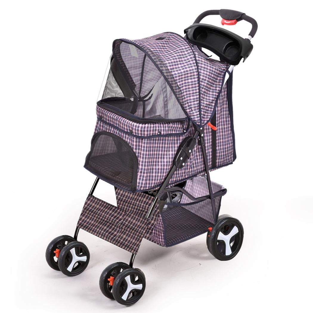 PaWz Pet Stroller 4 Wheels Dog Cat Cage Puppy Pushchair Travel Walk Carrier Pram Deals499