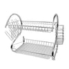 2 Layer Dish Drainer Cutlery Holder Rack Drip Storage Stainless Steel Dish Rack Deals499