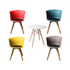 Office Meeting Table Chair Set 4 PU Leather Seat Dining Tables Chair Round Desk Type 6 Deals499