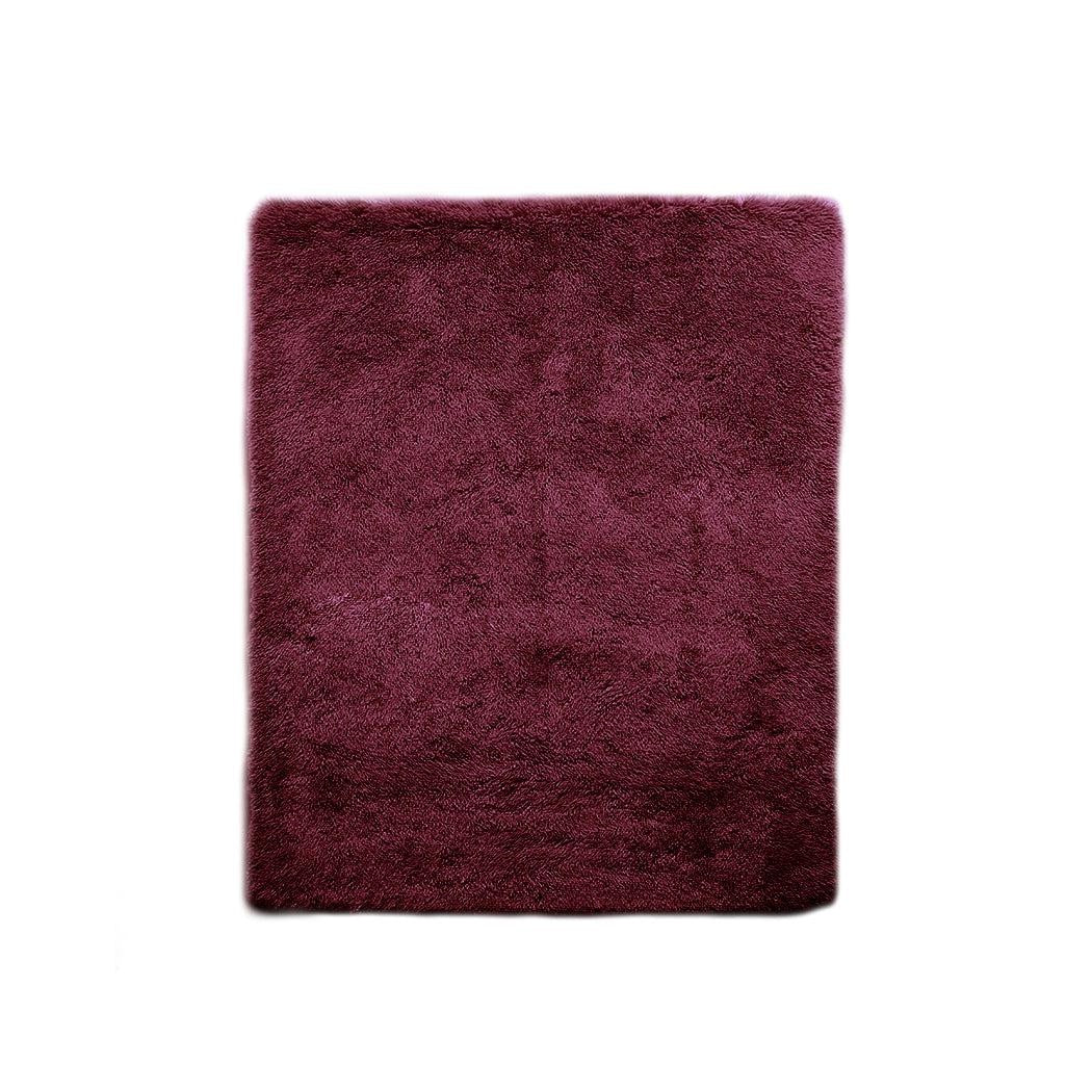 Designer Soft Shag Shaggy Floor Confetti Rug Carpet Decor 200x230cm Burgundy Deals499