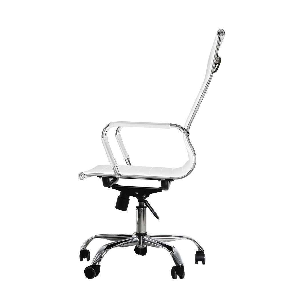 2PCS Office Chair Home Gaming Work Study Chairs PU Mat Seat Back Computer White Deals499