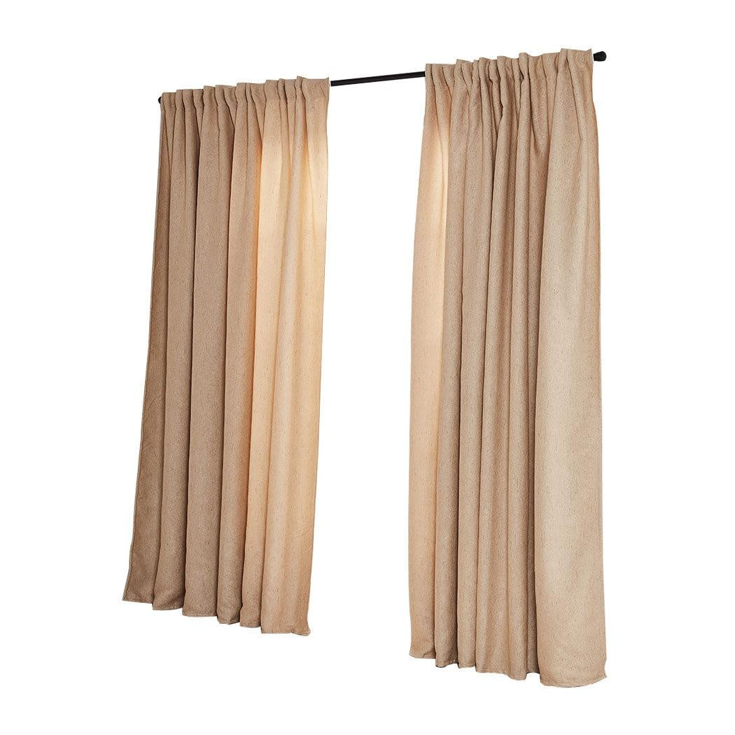 2X Blockout Curtains Curtain Living Room Window Buff 140CM x 230CM Deals499