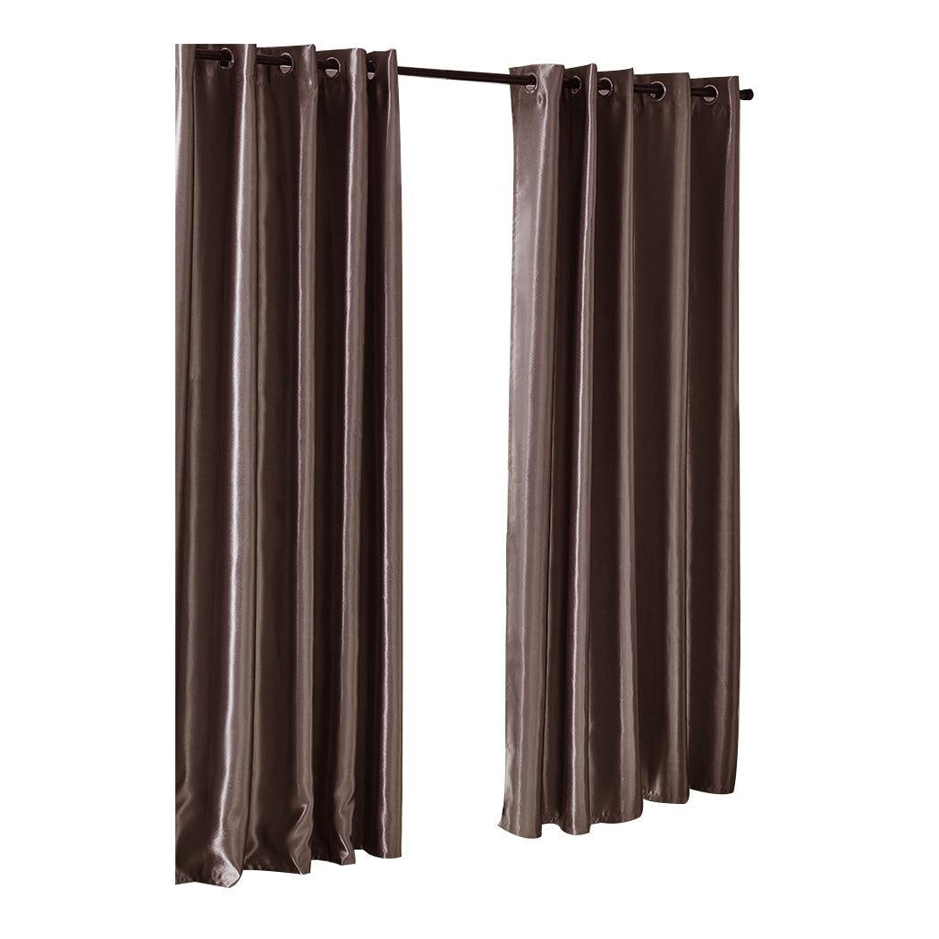 2X Blockout Curtains Blackout Curtain Bedroom Window Eyelet Taupe 140CM x 230CM Deals499