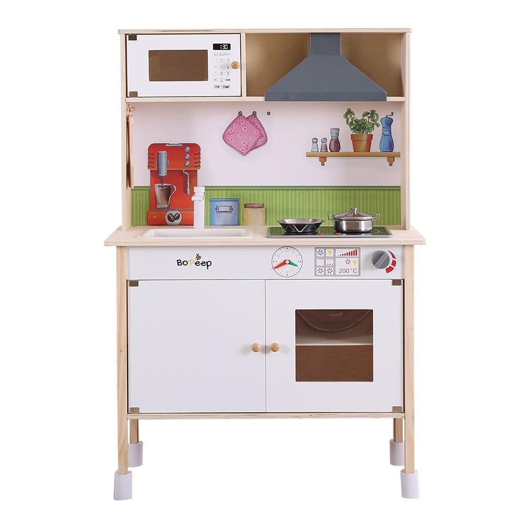 Bo Peep Kids Wooden Kitchen Pretend Play Set Cooking Toys Toddlers Cookware Gift Deals499