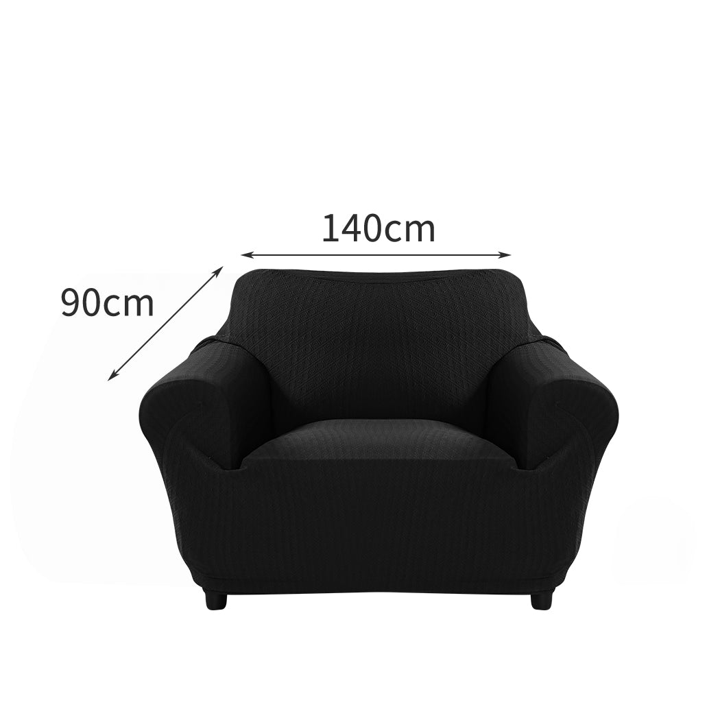 Sofa Cover Slipcover Protector Couch Covers 1-Seater Black Deals499