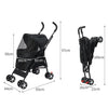 Pet Stroller Dog Cat Pram Foldable Carrier 4 Wheels Large Travel Pushchair Black Deals499