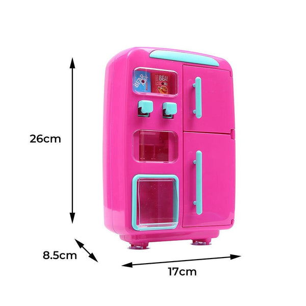 Kids Play Set 2 IN 1 Refrigerator Vending Machine Kitchen Pretend Play Toys Pink Deals499