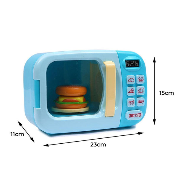 32x Kids Kitchen Play Set Electric Microwave Oven Pretend Play Toys Cooking Blue Deals499