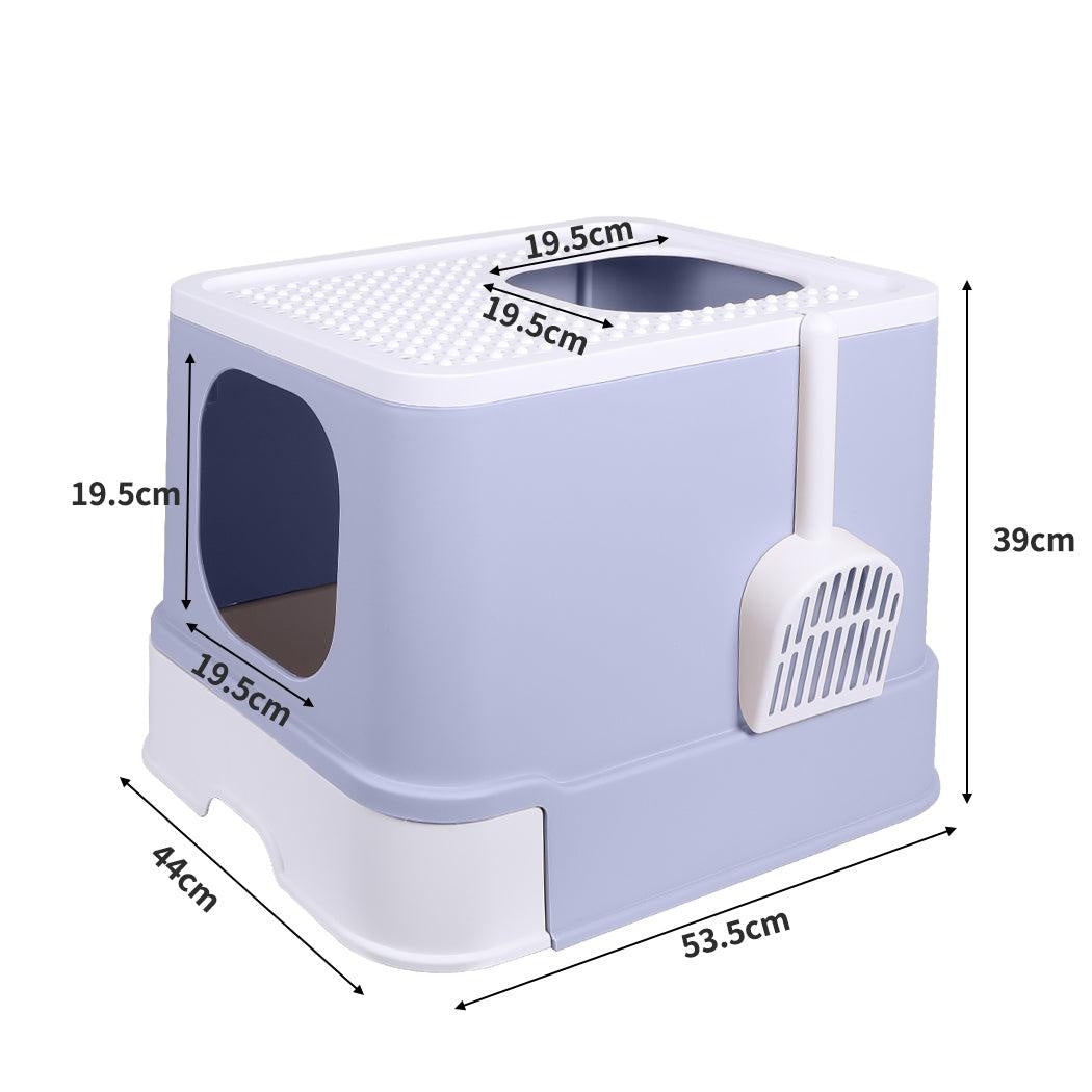 PaWz Cat Litter Box Fully Enclosed Toilet Trapping Odor Control Basin Purple Deals499