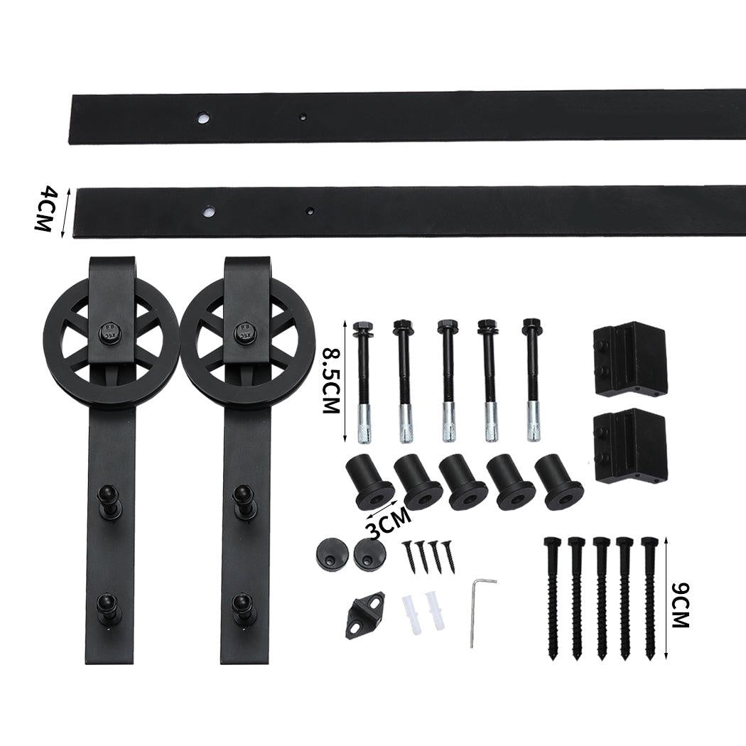 2M Antique Classic Style Single Sliding Barn Door Hardware Track Roller Kit Deals499