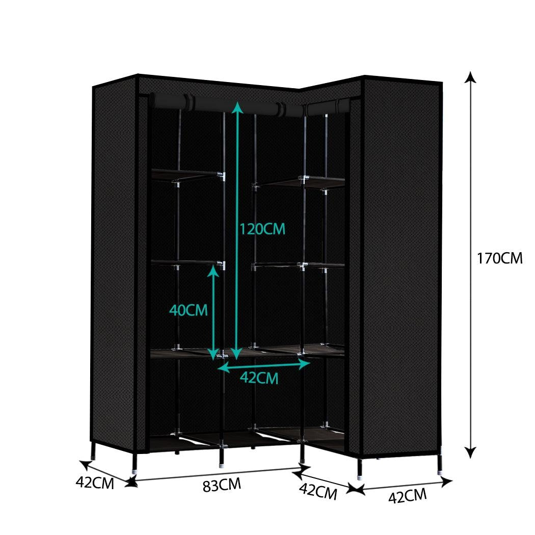 Levede Portable Clothes Closet Wardrobe Space Saver Storage Cabinet Black Deals499