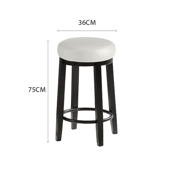 2x Levede 75cm Swivel Bar Stool Kitchen Stool Wood Barstools Dining Chair Cream Deals499