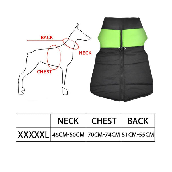 PaWz PaWz Dog Winter Jacket Padded  Pet Clothes Windbreaker Vest Coat 5XL Green Deals499