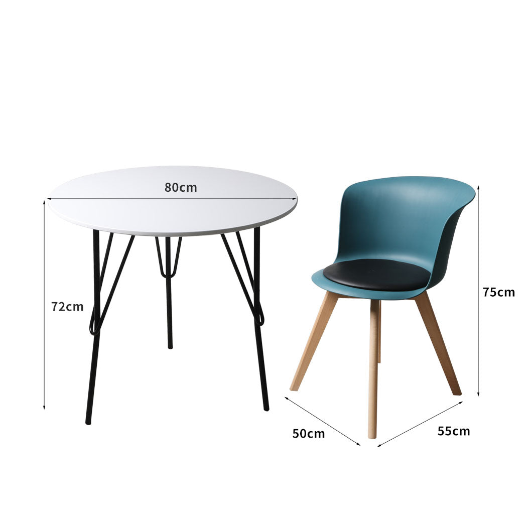 Office Meeting Table Chair Set 4 PU Leather Seat Dining Tables Chair Round Desk Type 3 Deals499