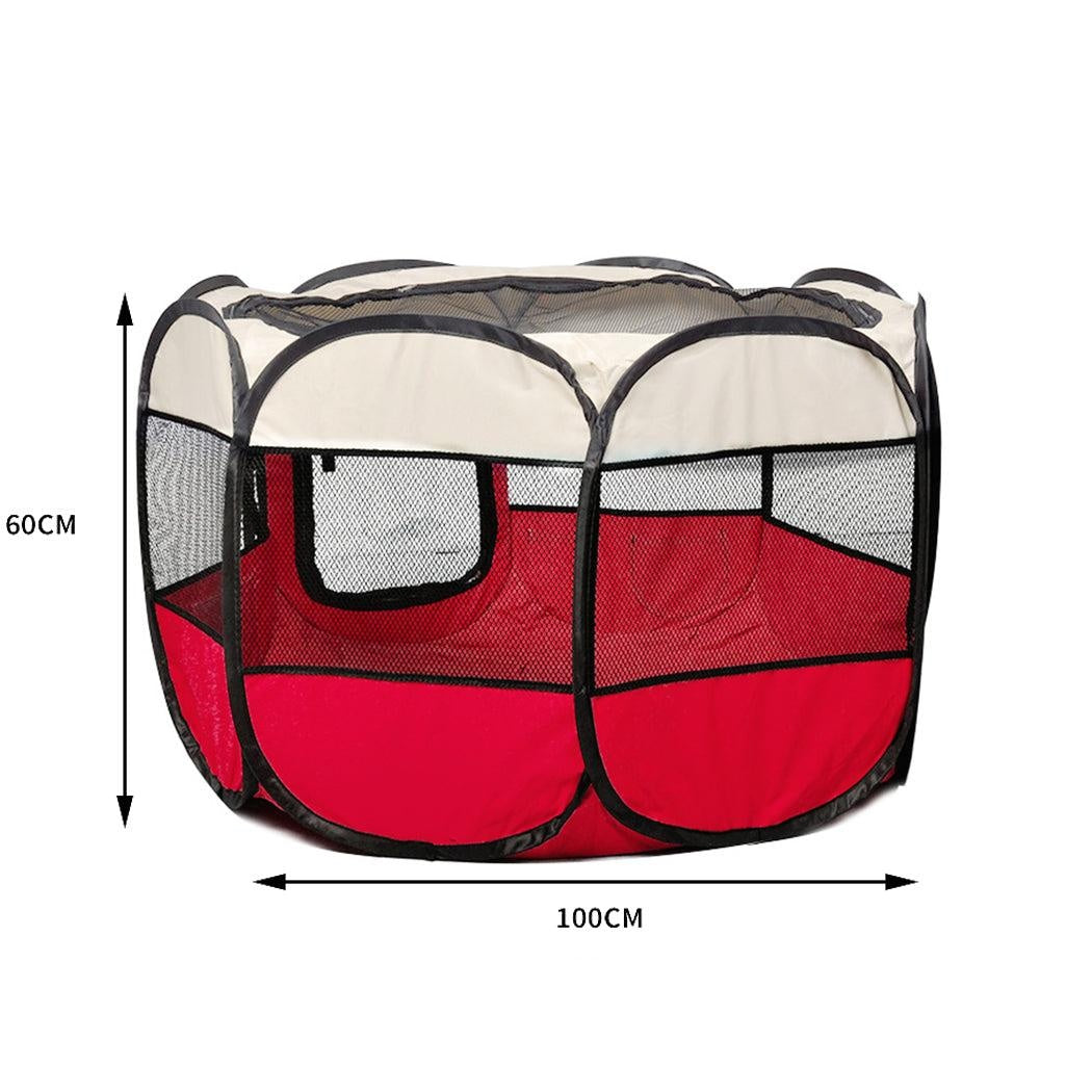 PaWz Pet Soft Playpen Dog Cat Puppy Play Round Crate Cage Tent Portable L Red Deals499