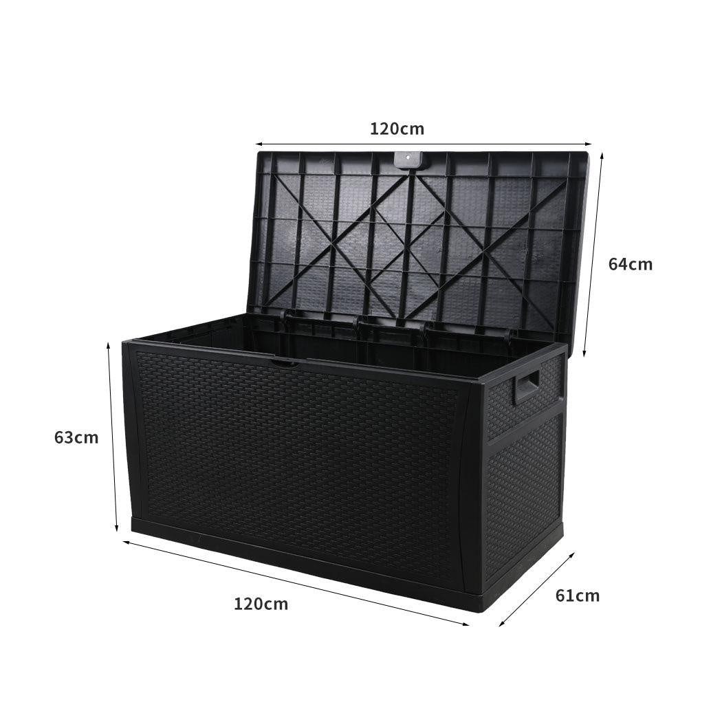 460L Outdoor Storage Box Garden Lockable Toys Tools Wicker Weatherproof Indoor Deals499