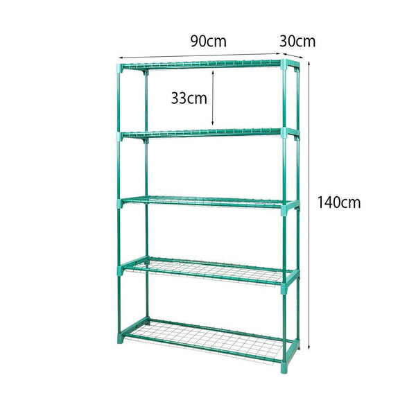 2x 5 Tier Plant Shelve Garden Greenhouse Steel Storage Shelving Frame Stand Rack Deals499