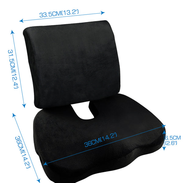 Seat Cushion Memory Foam Lumbar Back Support Orthoped Car Office Pain Relief Deals499