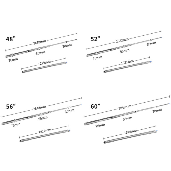 220kg Drawer Slides Locking 1422mm Heavy Duty Full Extension Ball Bearing Deals499