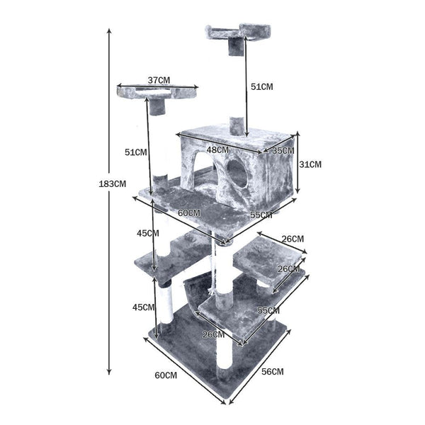 PaWz 1.83M Cat Scratching Post Tree Gym House Condo Furniture Scratcher Tower Deals499