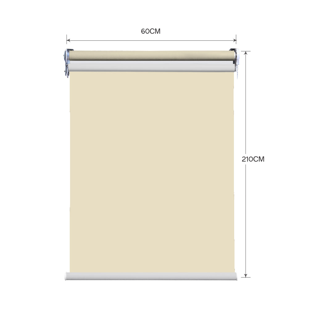 Modern Day/Night Double Roller Blinds Commercial Quality 60x210cm Cream White Deals499