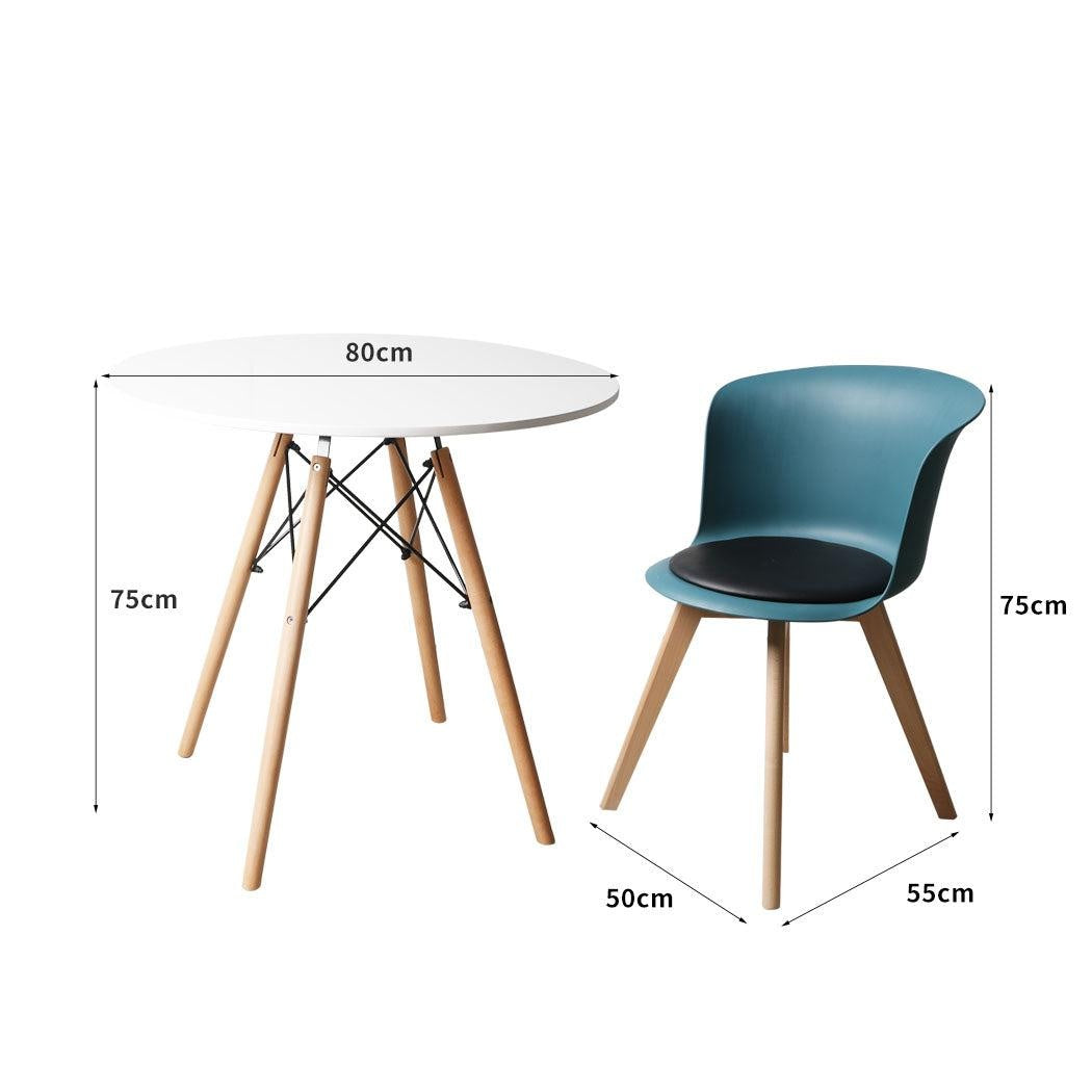 Office Meeting Table Chair Set 4 PU Leather Seat Dining Tables Chair Round Desk Type 4 Deals499