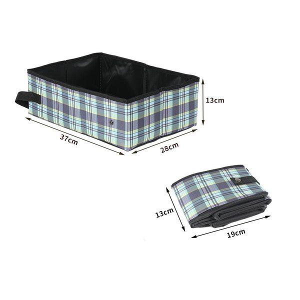 Cat Litter Box Foldable Large Kitty Litter Toilet Folding Tray Basin Mat Plaid Deals499