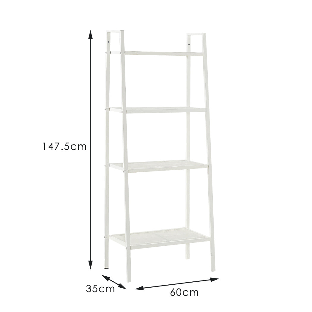 4 Tier Ladder Shelf Unit Bookshelf Bookcase Book Storage Display Rack Stand Deals499